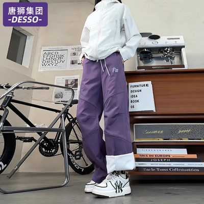 唐狮集团工装裤女款秋冬季2025新款加绒加厚小个子直筒登山冲锋裤