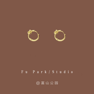「小小结儿」简约百搭小巧素圈耳环个性 小众设计感冷淡风耳饰耳钉