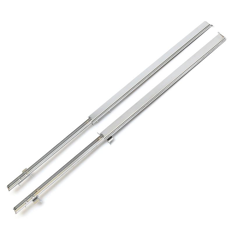 耐高温不锈钢两节滑轨 抽屉滑轨导轨 二节静音白色滚轮自动直轨