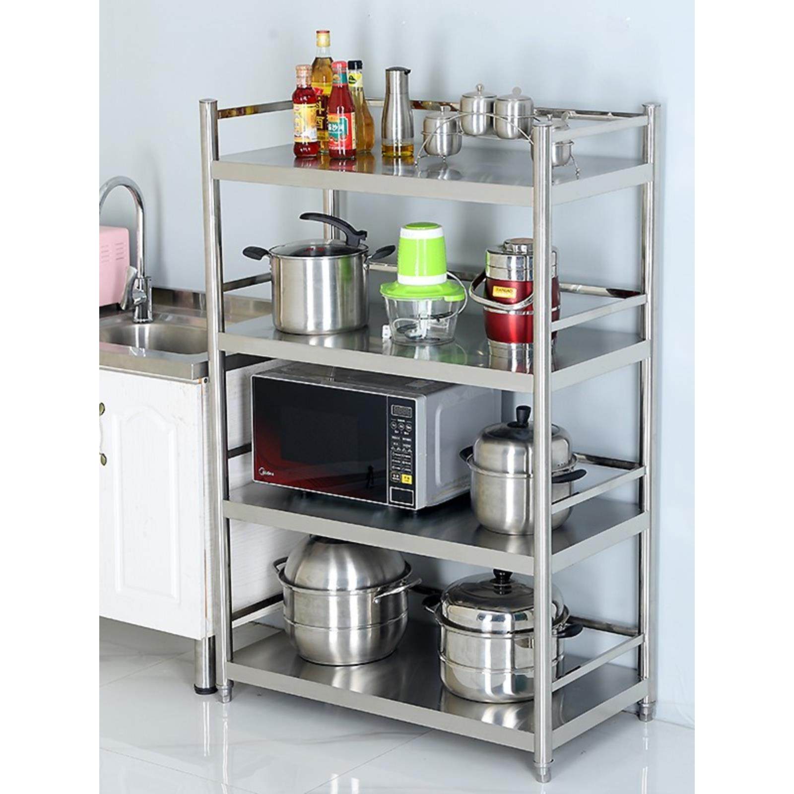 fc不锈钢厨房置物架四层微波炉烤箱架菜柜落地收纳储物放碗碟锅架,厨房/烹饪用具,抹布架/厨房清洁收纳架,淘宝优惠券,粉丝福利购,淘宝优惠卷