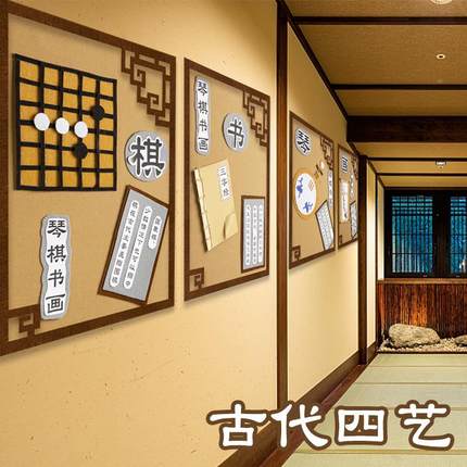 5ZV7幼儿园琴棋书画风区角主题走廊教室墙面饰布置环创装饰材
