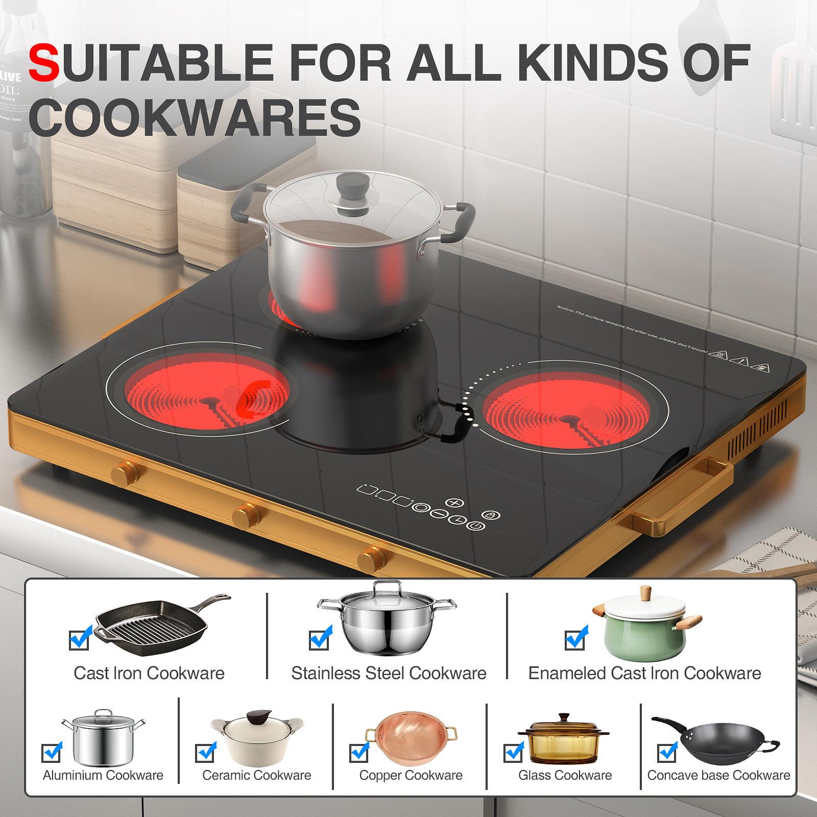 商用三头电陶炉电磁炉多头四六头电陶炉双眼多眼煲仔炉台式嵌入式