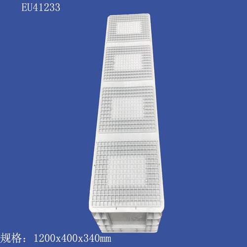 41433长方形大号塑料箱物流周转箱加厚加韧灰色汽车配五金件EU箱