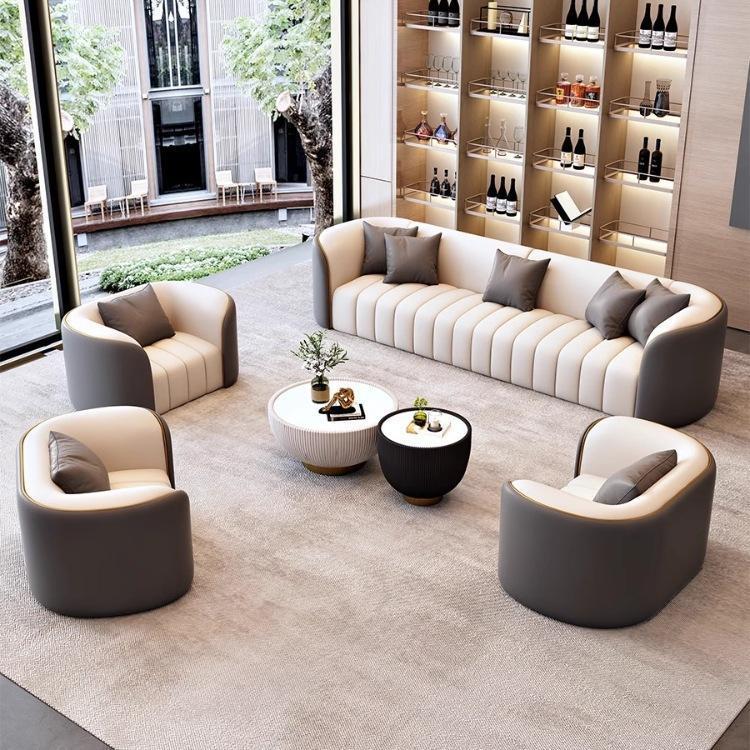 售楼处洽谈接待沙发茶几组合酒店大堂商务休息区会客贵宾创意卡座