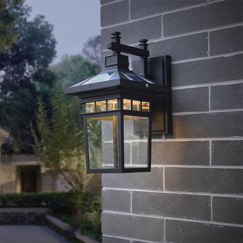 户外壁灯太阳能庭院灯中式感应室外防水别墅阳台工程酒店大门墙灯