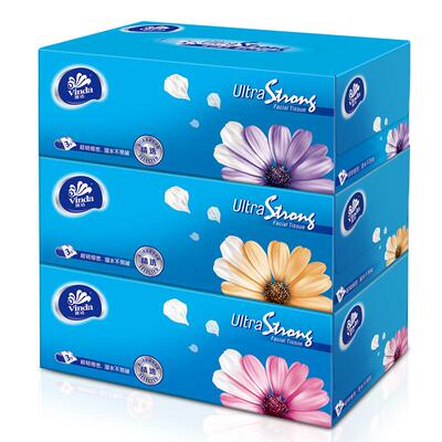 维达抽纸盒装面巾纸盒抽纸3层130抽36盒硬盒抽V2218商务家用