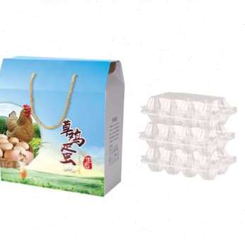 土鸡蛋包装盒手提礼盒草柴鸡蛋0枚40枚50枚60枚盒子包.装箱加蛋托