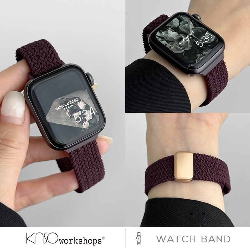 KASO适用iwatch10表带S9苹果手表applewatch9夏天新款细款尼龙编织磁吸高级可爱透气SE女男运动创意Ultra