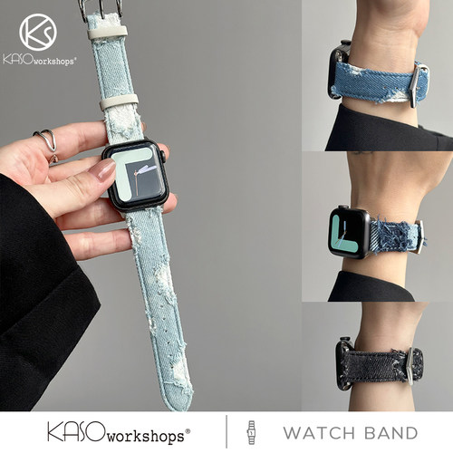 复古高级牛仔小众女款小众表带