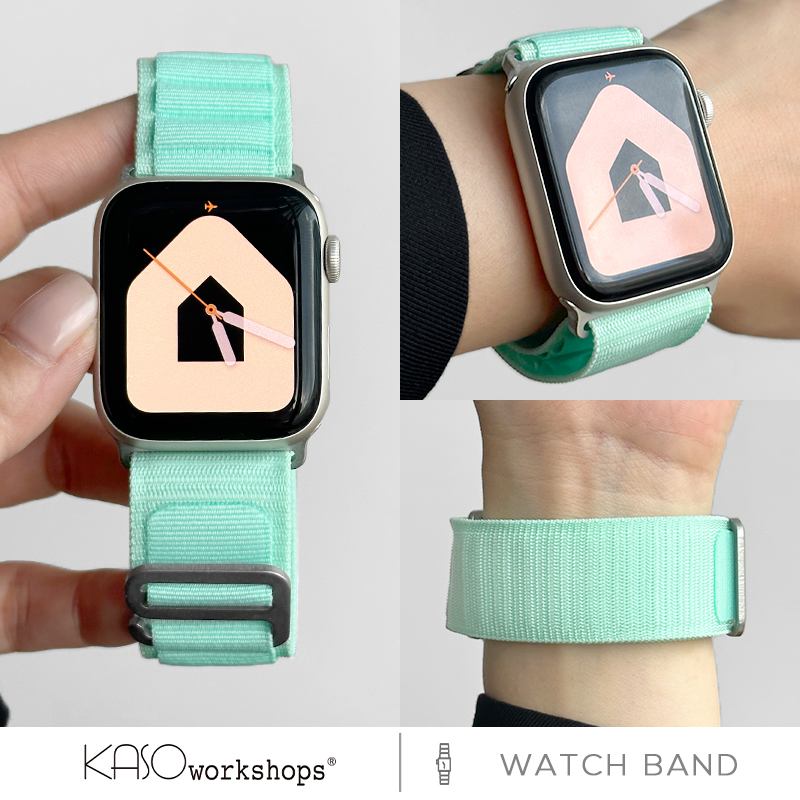 KASO适用苹果applewatch9表带iwatch8运动7代ultra高山新色se尼龙运动透气回环新款春夏天高级感男女创意腕带