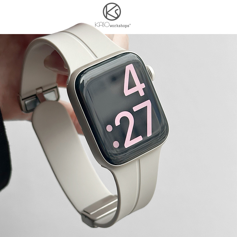 KASO新款ins星光色硅胶磁吸iwatch表带8适用苹果applewatch手表7小众高级感夏天男女个性表链小红书网红运动 智能设备 智能手表手环表带/腕带 原图主图