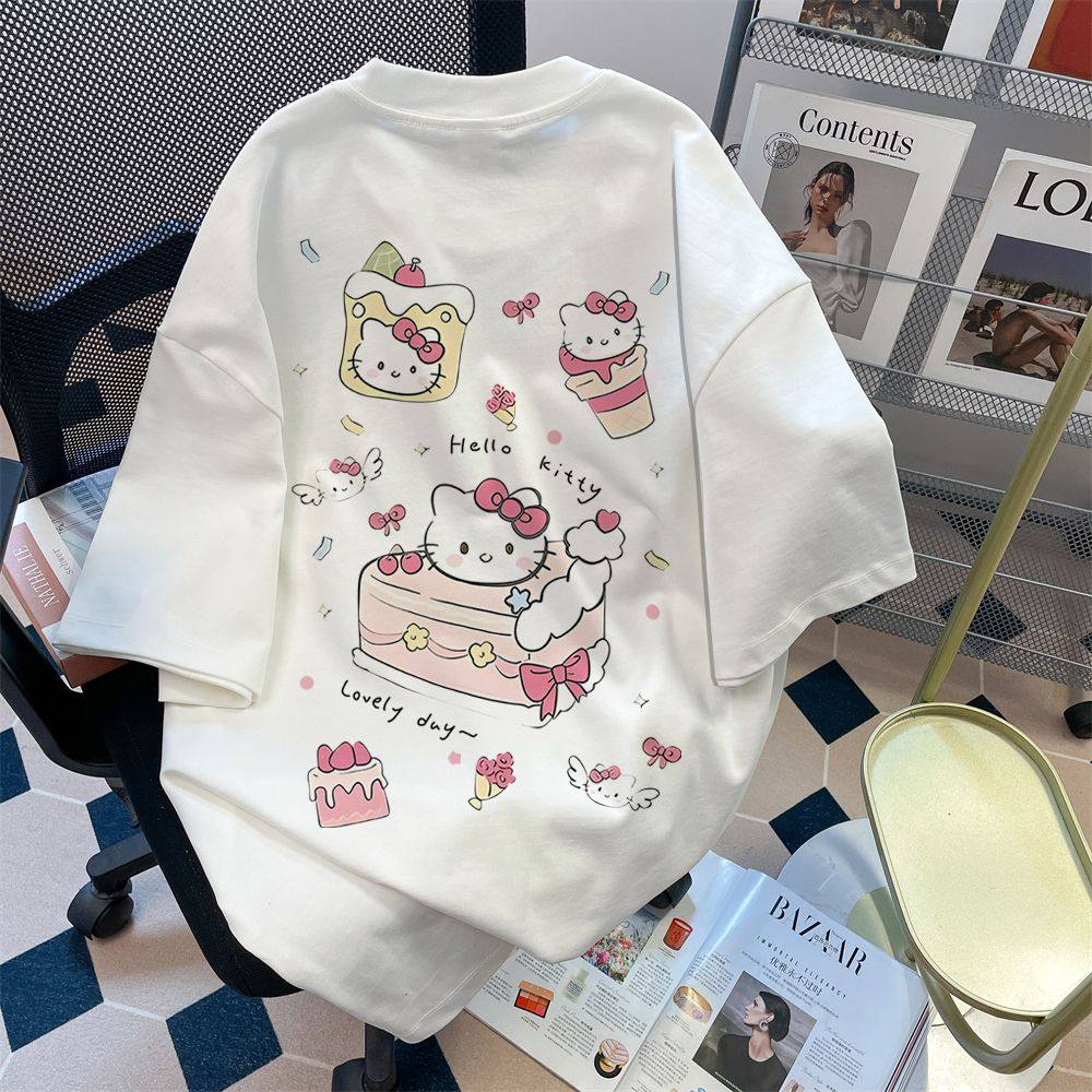 2025新款纯棉t恤美式印花夏男女情侣夏季宽松百搭半袖短袖学生ins