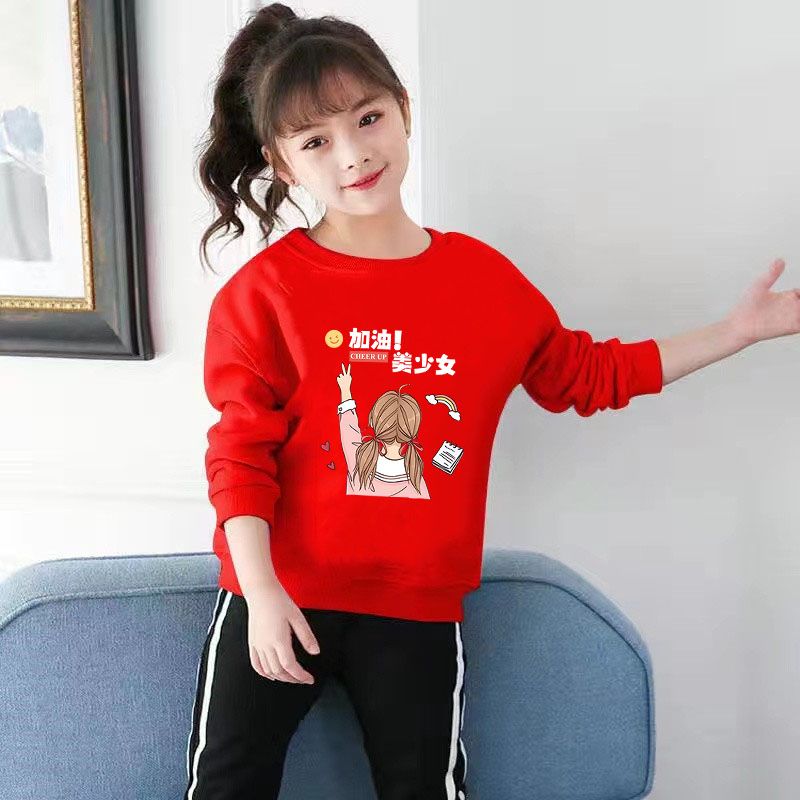 12岁女孩本命年衣服红色卫衣