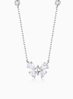 冰晶蝴蝶项链女款轻奢小众设计锁骨链生日礼物送女友