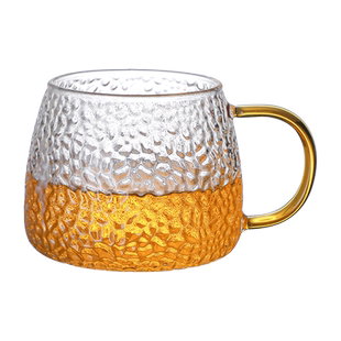 高硼硅玻璃杯家用耐高温大容量喝水杯子早餐牛奶杯带把高颜值茶杯