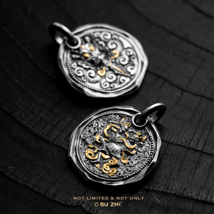 不止不只 国风系列尸陀林主吊坠 925银24K贴金 潮流复古