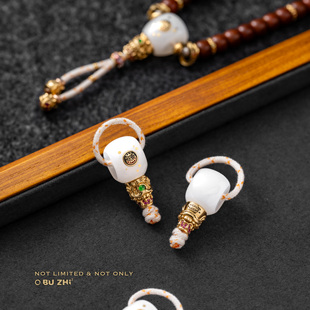 BUZHI不止不只 国风大吉IP 文玩新品-大吉玉三通 925银22K金