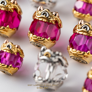 不止不只 国风大吉IP文玩新品大吉水晶隔珠 925银22K金 潮流百搭