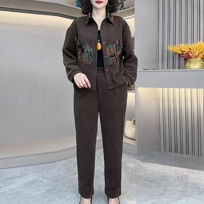 上衣休闲洋气中老年女装秋季裤子