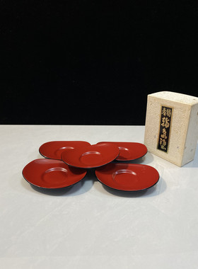 日本漆器小托盘金箔工艺金莳绘实木树脂木胎盘子复古茶碟茶托杯托