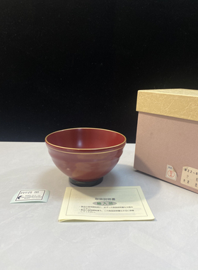 日本中古漆器实木胎木粉树脂胎描金莳绘汁碗料理碗汤碗饭碗餐具