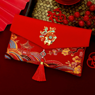 2026马年布艺红包袋新款刺绣万元压岁钱包春节利是封高档国风大号