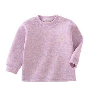 儿童保暖上衣德绒双层加厚男童女童打底内衣宝宝内穿加绒秋衣冬季