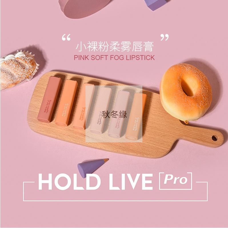 HOLD LIVE小裸粉柔雾唇膏 学生款少女小众平价丝绒雾面易上色口红