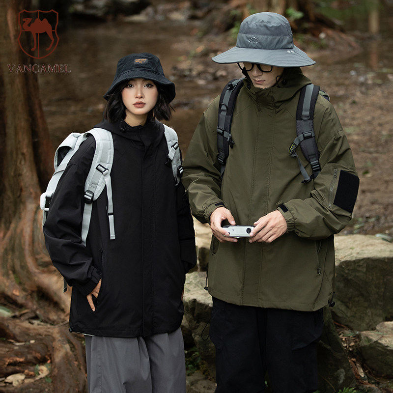 西域骆驼户外登山服男女款防风冲锋夹克情侣外套连帽衣FLY6226怎么样,好用不?