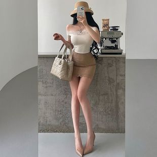 纯欲性感高腰显瘦带知性女装轻熟蕾丝半身裙包臀短裙网红短裙直发