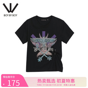 T恤纯棉舒适W01017 Boy Boy夏潮牌女款 针织短袖