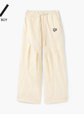 BOY BY BOY商场同款潮牌女装25春秋款宽松舒适黄色梭织长裤W34022