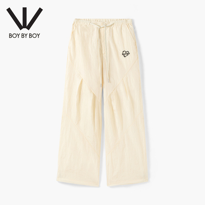 BOY BY BOY商场同款潮牌女装25春秋款宽松舒适黄色梭织长裤W34022