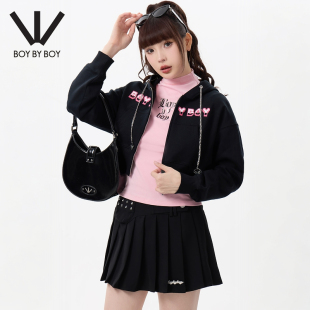 春秋针织连帽开衫 BOY 潮牌女装 卫衣W06007 BOY商场同款
