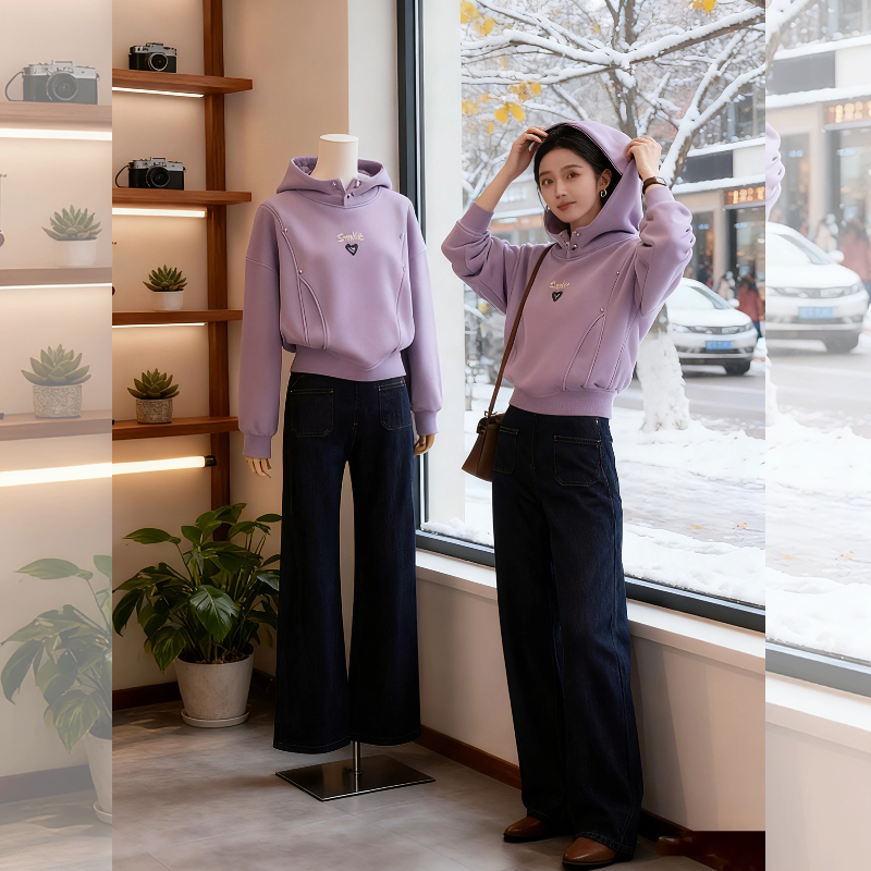 2025秋季欧货爆款高级感超好看超火休闲运动百搭绿色卫衣短外套女,女装/女士精品,卫衣/绒衫,淘宝优惠券,粉丝福利购,淘宝优惠卷