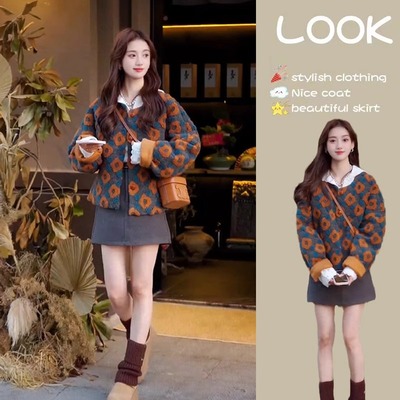 羊羔毛短款加厚羽绒棉服外套