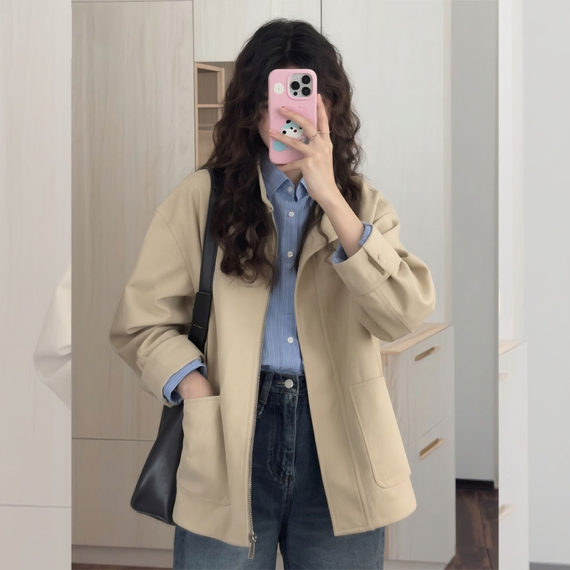 巨好看复古夹克外套女秋冬季上衣