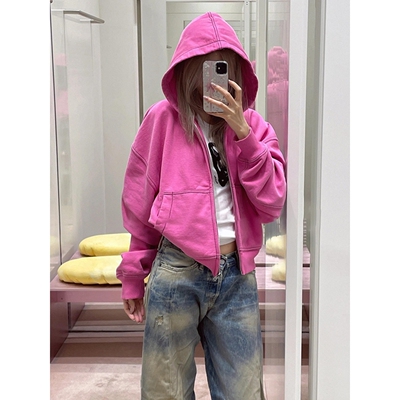 【送运费险】玫粉色连帽外套女