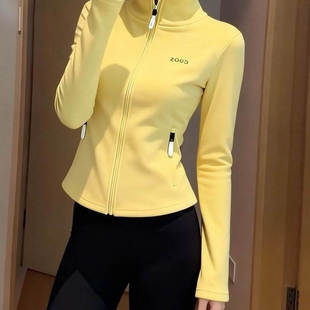 暮色温柔~多巴胺风鹅黄色拉链卫衣女装秋冬修身显瘦百搭短款外套