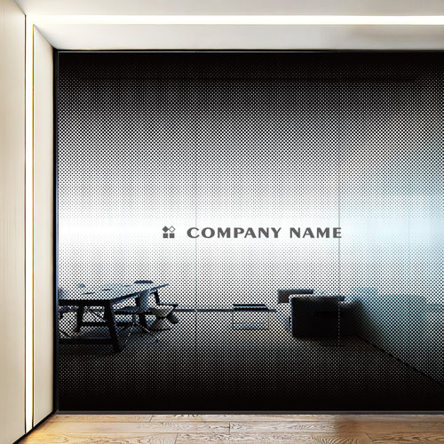 黑色玻璃膜隔断渐变办公室贴膜