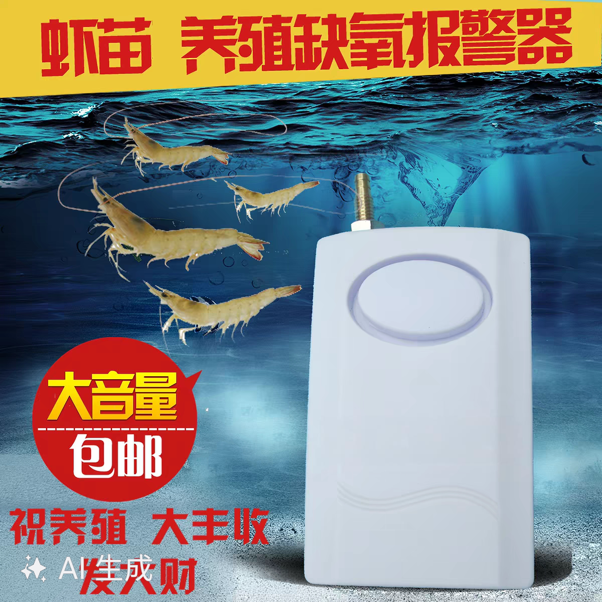虾苗缺氧报警器断气报警器无压力鼓风机罗茨增氧泵氧气泵气压停气