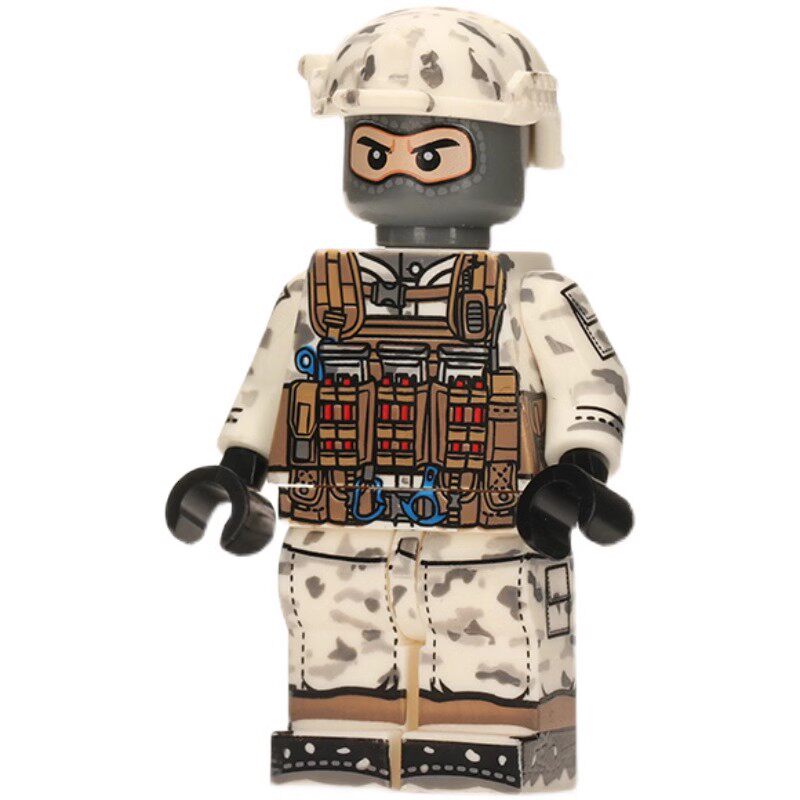 乐高军事人仔特种兵积木警察武装士兵小人儿童益智拼装玩具男孩子