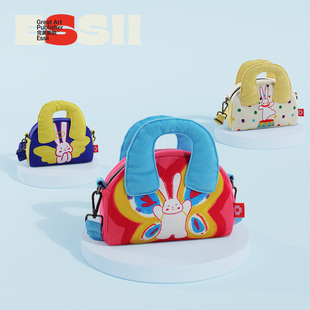 撞色可爱兔子单肩包斜挎贝壳包 Nino_ninono插画师联名款 完美款 款