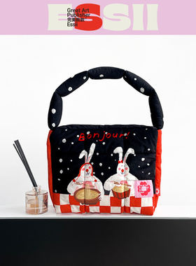 完美款款Eggplants插画师联名款新款原创兔子腋下泡芙包柔软充棉