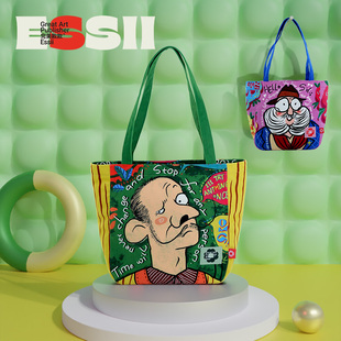 卡通个性 青木艺术家联名款 休闲百搭单肩托特大容量妈咪包 款 完美款