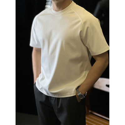 重磅莱赛尔棉插肩短袖T恤男宽松