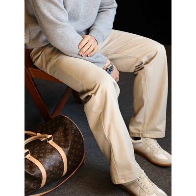 简素Design纯棉水洗直筒牛仔裤男日系宽松休闲裤简约工装长裤子春