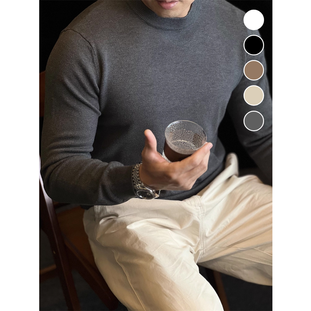 羊毛软糯亲肤针织毛衣修身正肩男