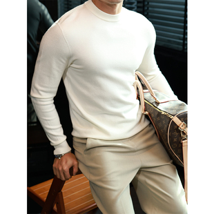 简素Design抗起球保暖立领毛衣针织衫 冬 男重磅内搭上衣休闲打底衫