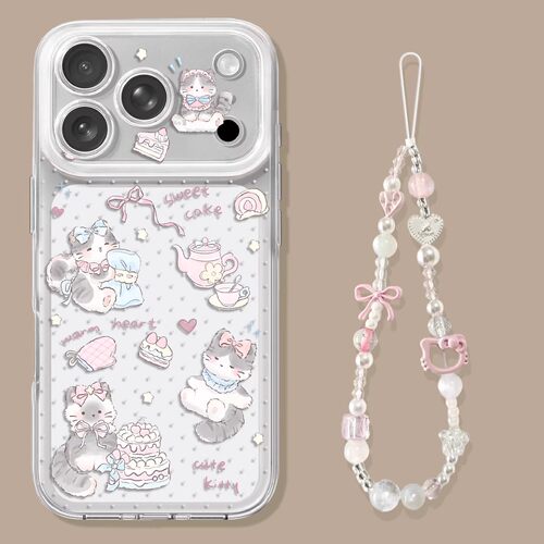 蛋糕猫咪手机壳适用iPhone17透明